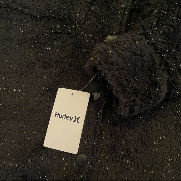 Hurley Fuzzy Black with gold flack jacket. - Picture 3 of 3